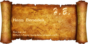 Hess Benedek névjegykártya