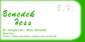 benedek hess business card